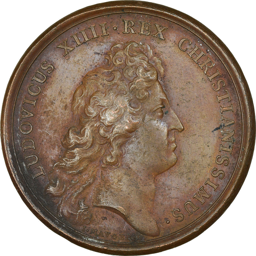 France, Medal, Louis XIV, Prise d'Oudenaarde, History, 1667, Mauger, AU(50-53)