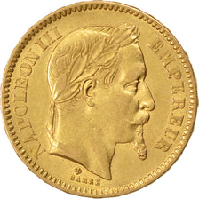 Francia, Napoleon III, Napoléon III, 20 Francs, 1866, Strasbourg, BB, Oro, K...