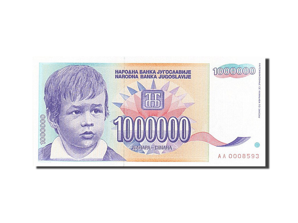 Banknote, Yugoslavia, 1,000,000 Dinara, 1993, 1993, KM:120, UNC(63)