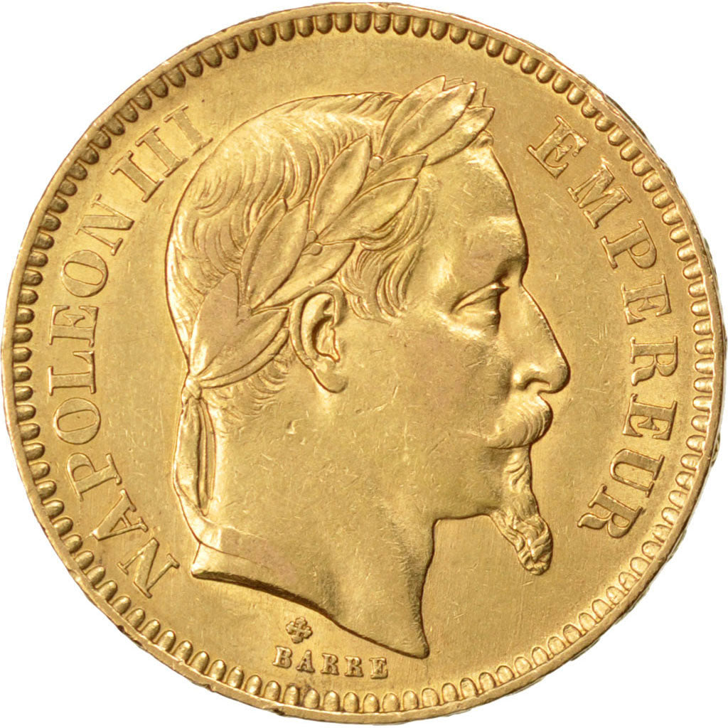 Second Empire, 20 Francs or Napoléon III tête laurée