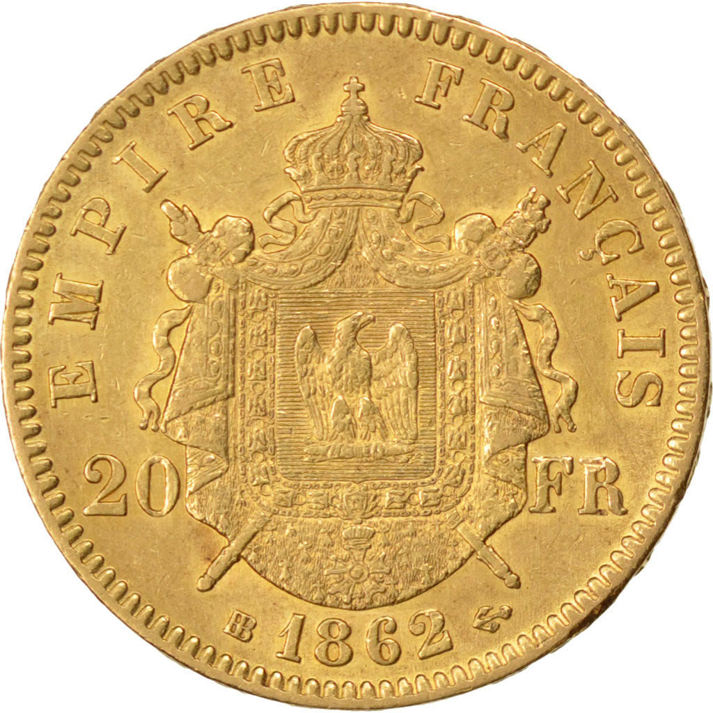 Second Empire, 20 Francs or Napoléon III tête laurée