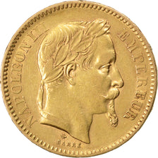 FRANCE, Napoléon III, 20 Francs, 1862, Paris, KM #801.1, EF(40-45), Gold, Gadour