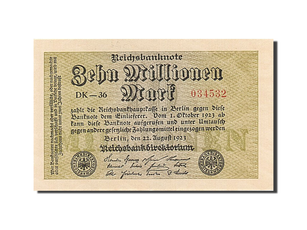 Banknote, Germany, 10 Millionen Mark, 1923, 1923-08-22, KM:106a, UNC(65-70)