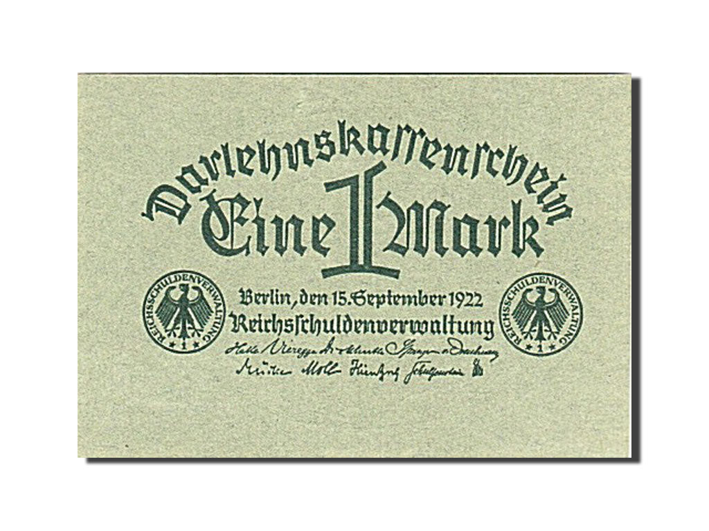 Banknote, Germany, 1 Mark, 1922, 1922-09-15, KM:61a, UNC(65-70)