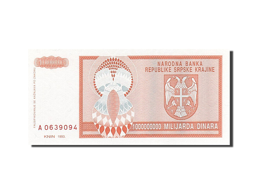 Billet, Bosnia - Herzegovina, 1 Milliard Dinara, 1993, 1993, KM:147a, SPL