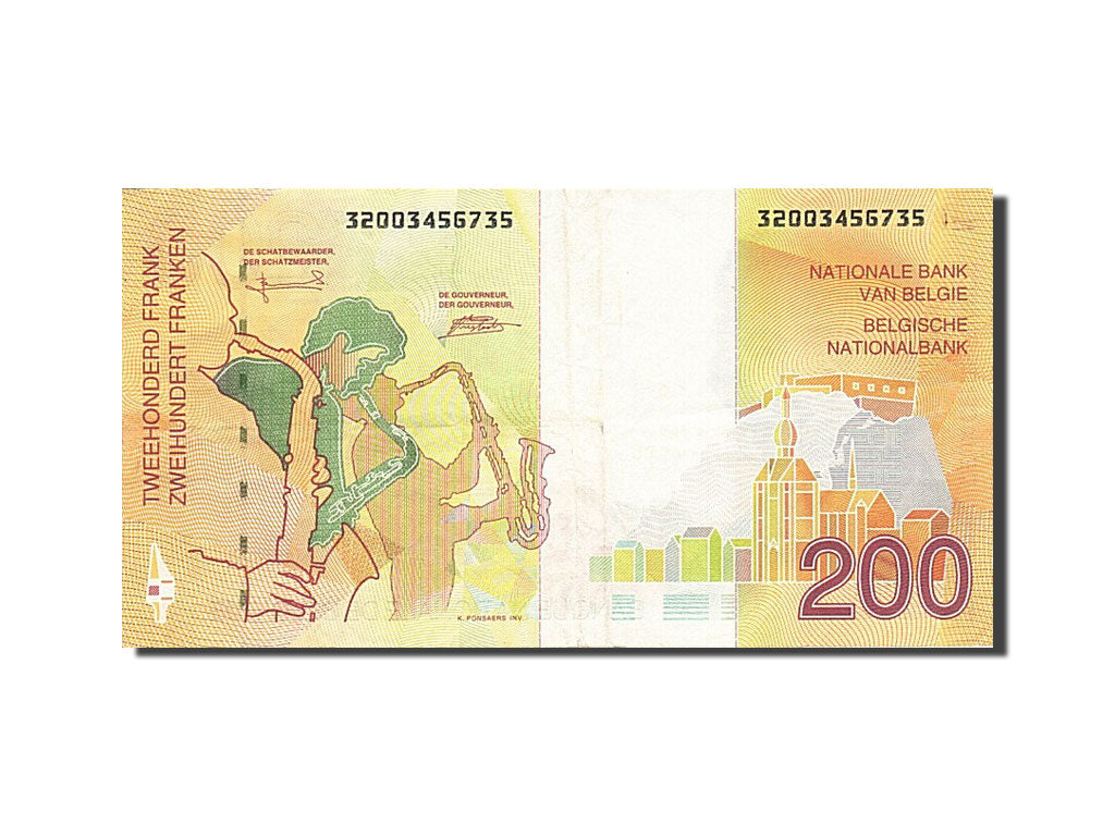 Belgium, 200 Francs, 1994-1997, KM:148, Undated (1995), AU(55-58)