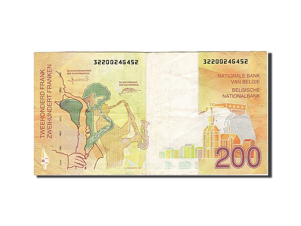 Belgium, 200 Francs, 1994-1997, KM:148, Undated (1995), EF(40-45)