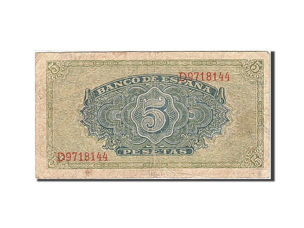 Billete, 5 Pesetas, 1940, España, KM:123a, 1940-09-04, BC