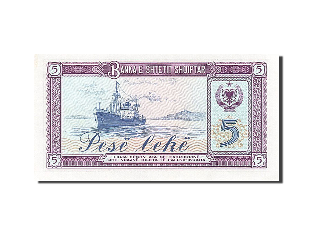 Banknote, Albania, 5 Lekë, 1976, 1976, KM:42a, AU(55-58)