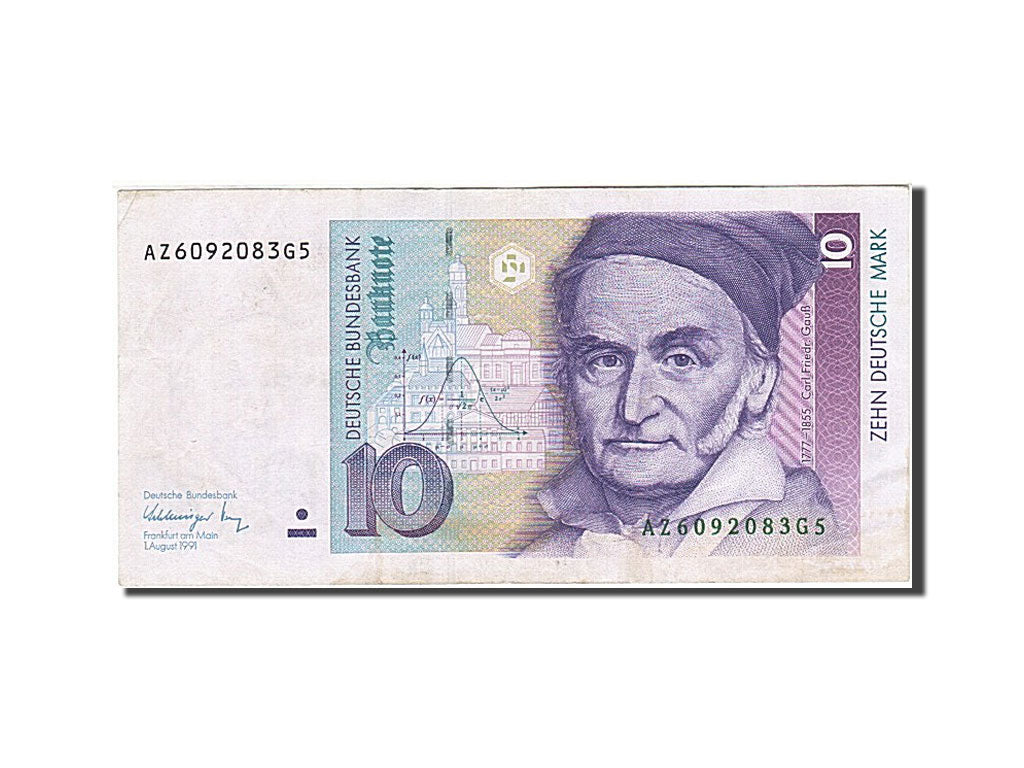 GERMANIA - REPUBBLICA FEDERALE, 10 Deutsche Mark, 1989-1991, KM:38b, 1991-08-...