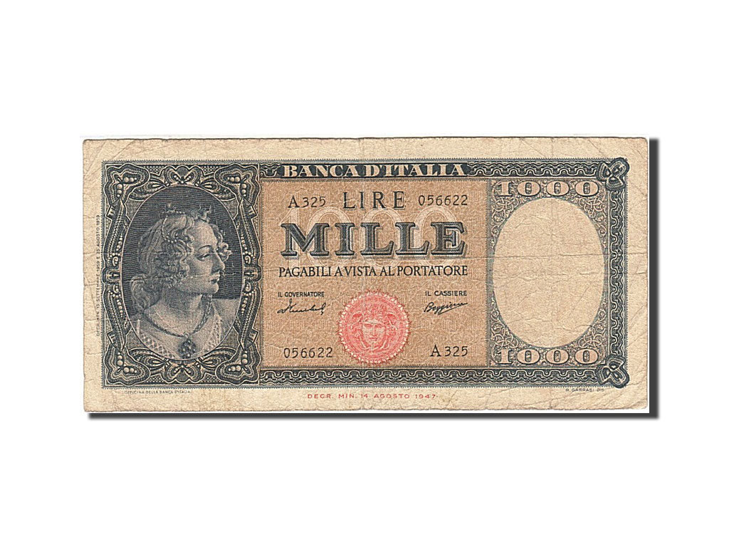 Italien, 1000 Lire, 1948, KM:88c, 1959-09-15, SGE