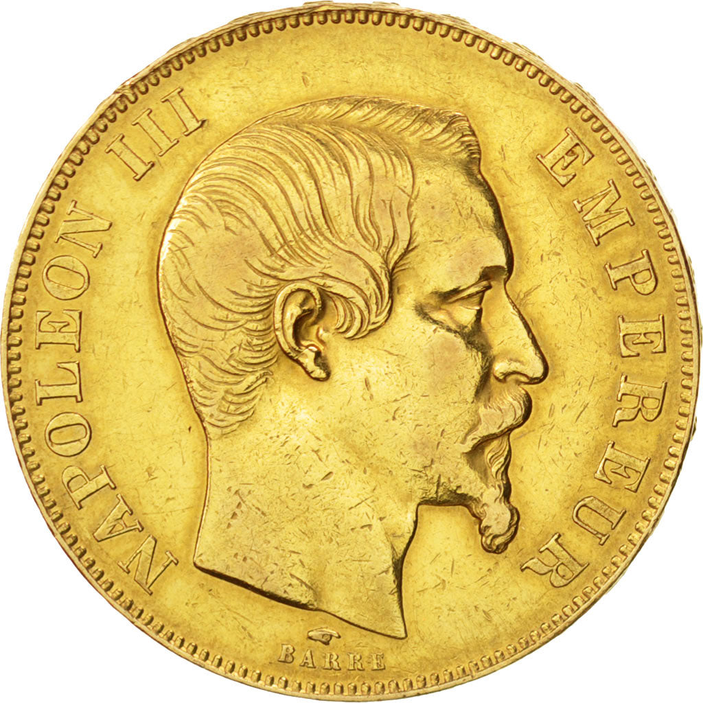 FRANCE, Napoléon III, 50 Francs, 1857, Paris, KM #785.1, EF(40-45), Gold, Gadour