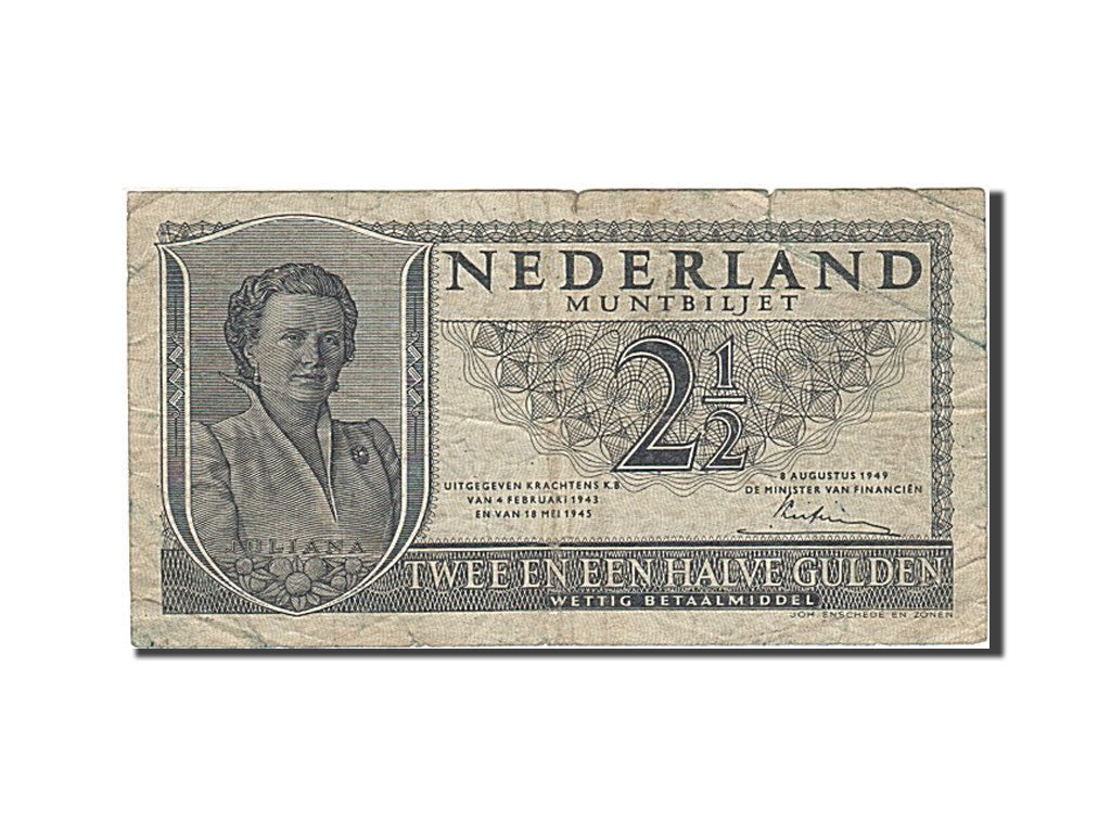 Banknote, Netherlands, 2 1/2 Gulden, 1949, 1949-08-08, KM:73, F(12-15)