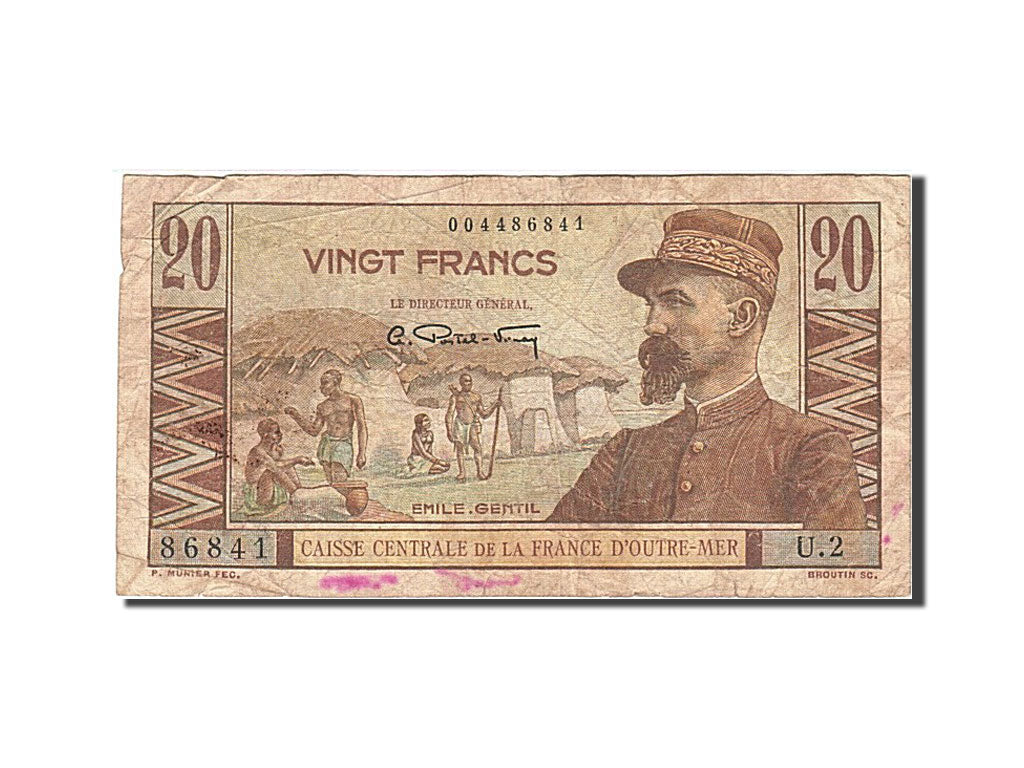 Africa equatoriale francese, 20 Francs, 1947-1952, Undated (1947), KM:22, B