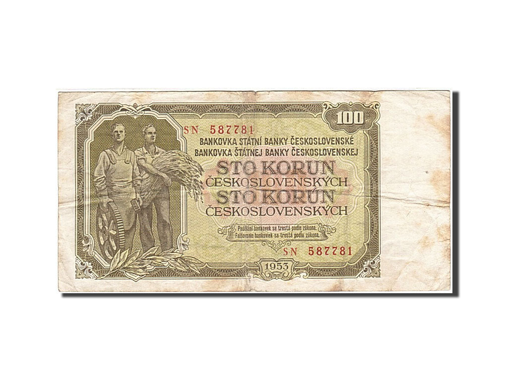 Czechoslovakia, 100 Korun, 1953, KM:86b, 1953, F(12-15)