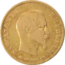 FRANCE, Napoléon III, 10 Francs, 1856, Paris, KM #784.3, VF(20-25), Gold, Gadour