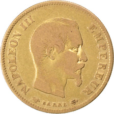 FRANCE, Napoléon III, 10 Francs, 1856, Paris, KM #784.3, VF(30-35), Gold, Gadour