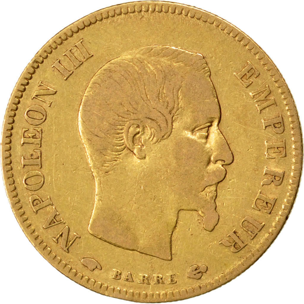 FRANCE, Napoléon III, 10 Francs, 1857, Paris, KM #784.3, VF(30-35), Gold, Gadour