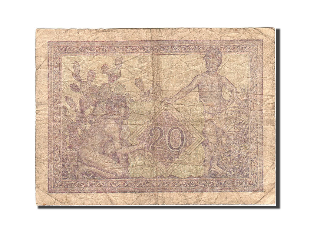Algeria, 20 Francs, 1942-43, 1945-02-02, KM:92b, B+