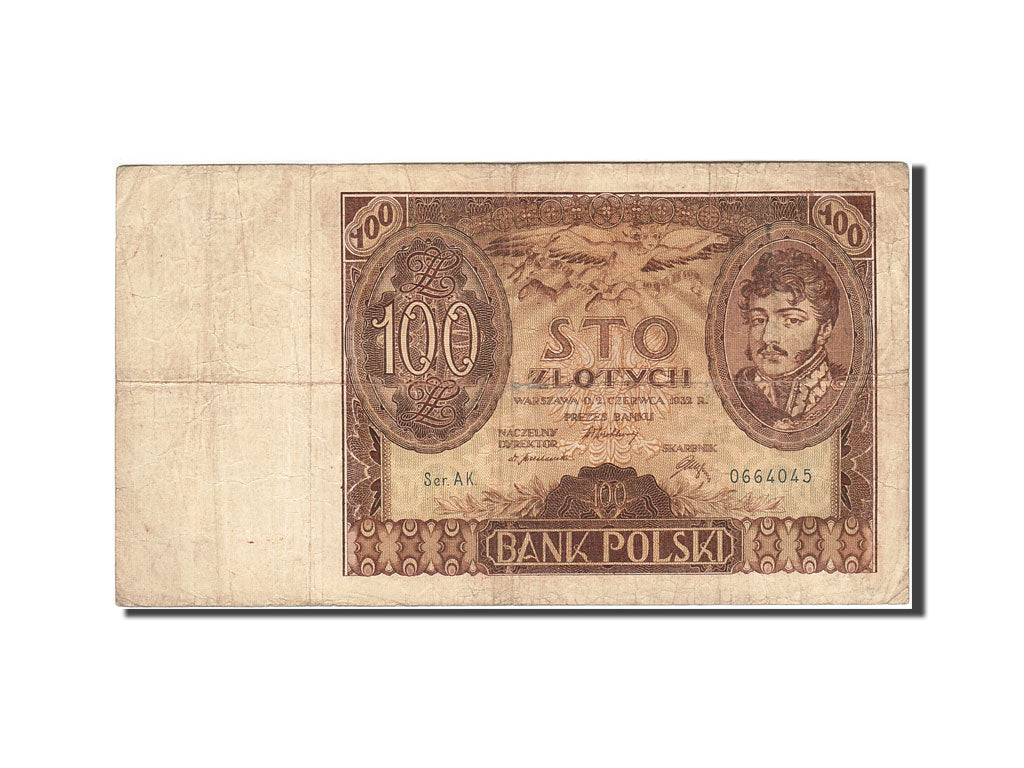 Poland, 100 Zlotych, 1930-1932, 1932-06-02, KM:74a, VF(30-35)
