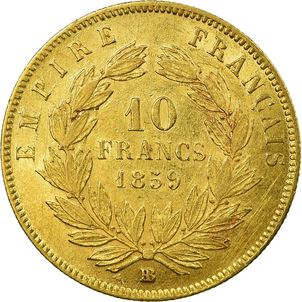 Coin, France, Napoleon III, Napoléon III, 10 Francs, 1859, Strasbourg