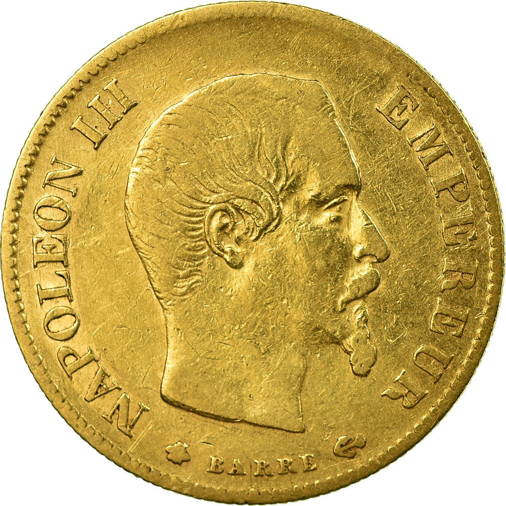 Moneta, Francia, Napoleon III, Napoléon III, 10 Francs, 1860, Strasbourg, BB