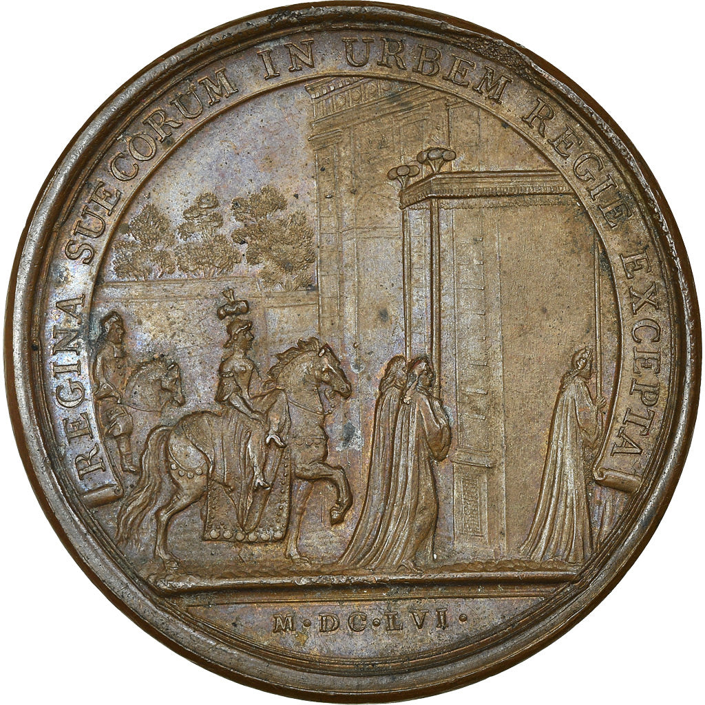 França, Medal, Louis XIV, Entrée de la Reine Christine de Suède à Paris