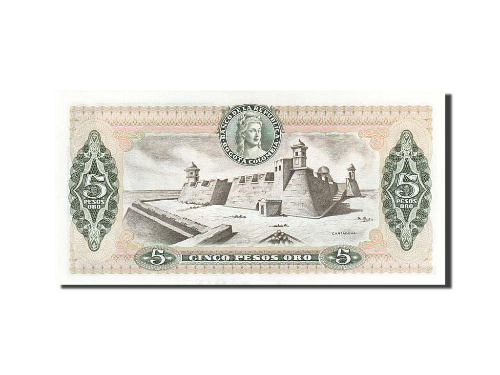 Banknote, Colombia, 5 Pesos Oro, 1961-1964, 1980-01-01, KM:406f, UNC(63)