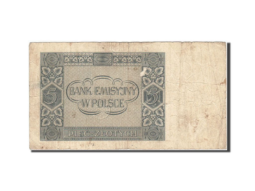 Banknote, Poland, 5 Zlotych, 1941, 1941-08-01, KM:101, F(12-15)