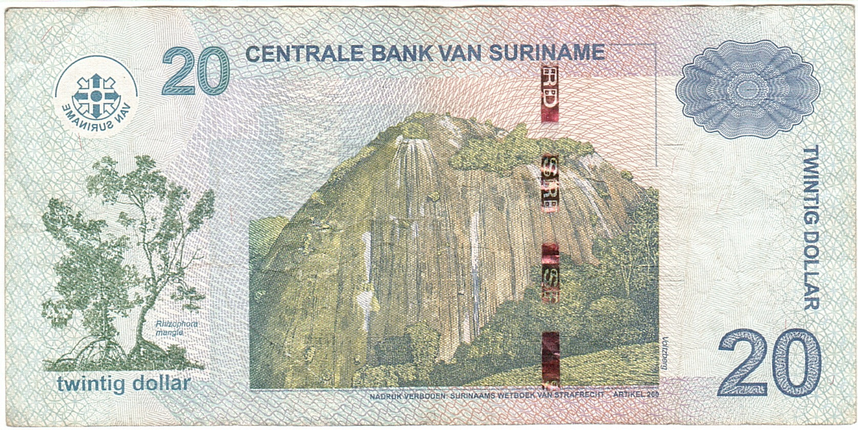 Surinam, 20 Dollars, 2010, KM:164, 2010-09-01, VF(30-35)