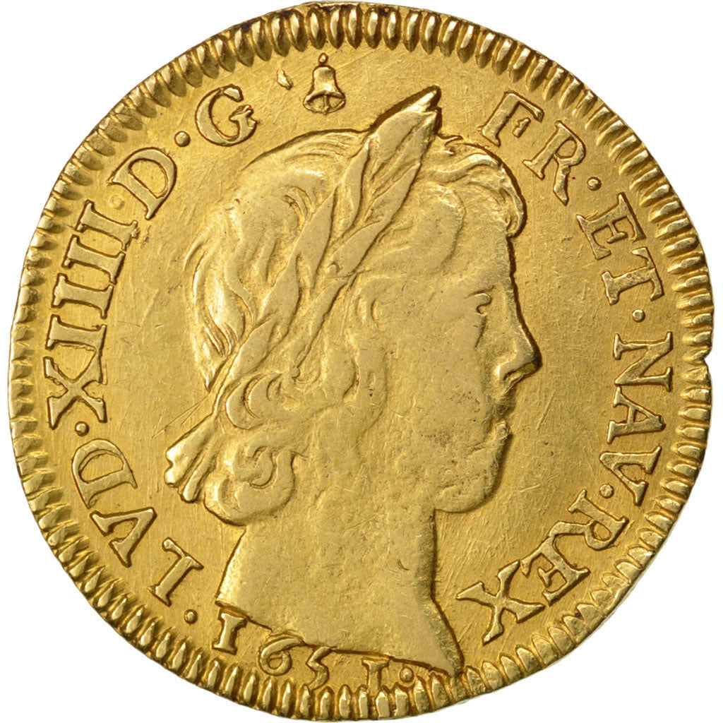 Francia, Louis XIV, Louis d'or à la mèche longue, Louis d'Or, 1651, Amiens,...
