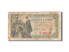 Spain, 5 Pesetas, 1945, KM:129a, 1945-06-15, VG(8-10)