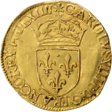 Coin, France, Ecu d'or, 1564, La Rochelle, AU(50-53), Gold, Sombart:4904