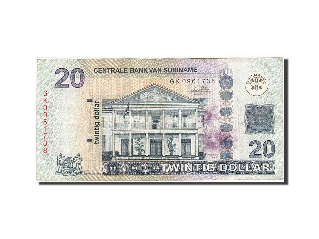 Surinam, 20 Dollars, 2010, KM:164, 2010-09-01, VF(20-25)