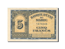 Morocco, 5 Francs, 1943, 1943-08-01, tape, KM:24, VF(30-35)