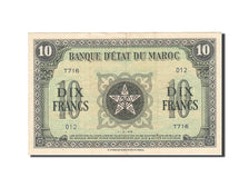 Maroc, 10 Francs, 1943, KM:25a, 1944-03-01, TTB, trace de colle
