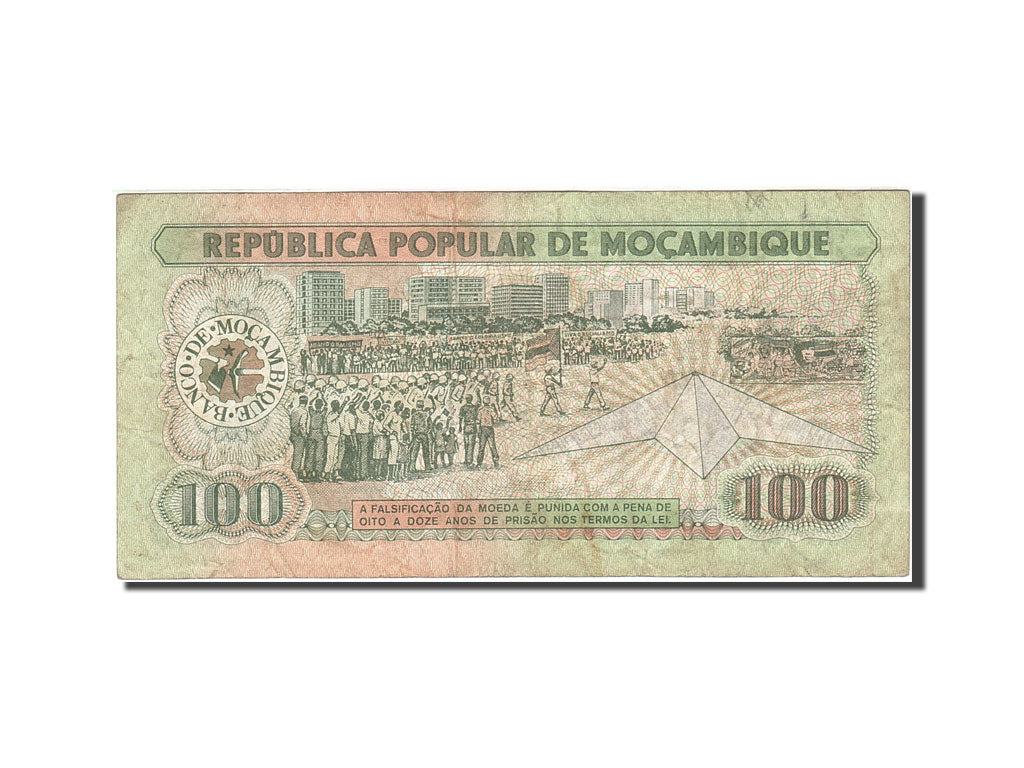 Mozambique, 100 Meticais, 1983-1988, 1986-06-16, KM:130b, EF(40-45)