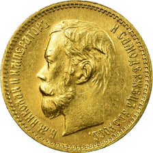 Munten, Rusland, Nicholas II, 5 Roubles, 1902, St. Petersburg, PR, Goud, KM:62