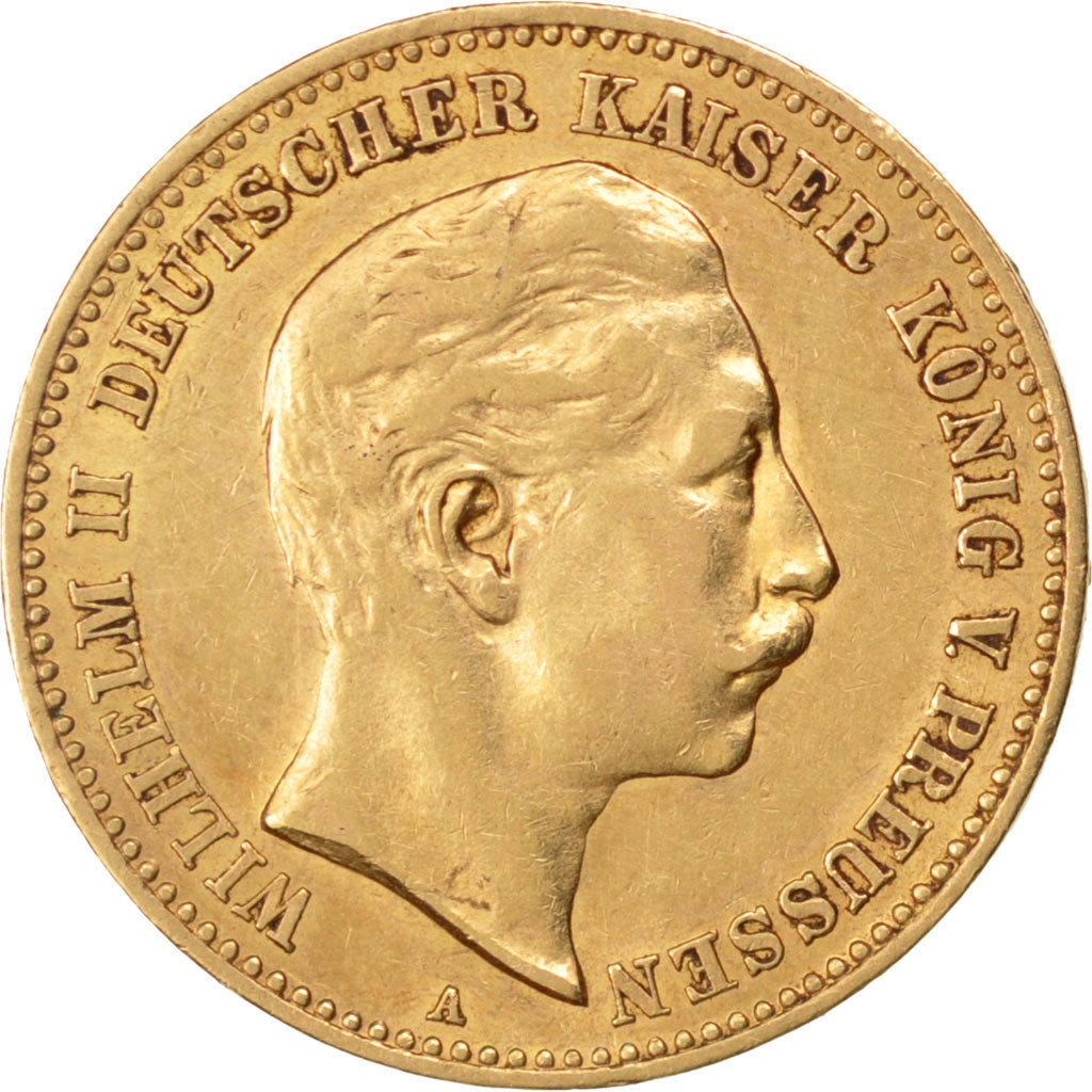 GERMAN STATES, 10 Mark, 1904, Berlin, KM #520, EF(40-45), Gold, 3.98