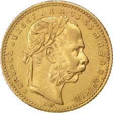 HUNGARY, 8 Forint 20 Francs, 1881, Kormoczbanya, KM #467, AU(55-58), Gold, 6.46