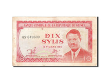 Banknot, Gwinea, 10 Sylis, 1980-1981, 1980, KM:23a, VF(20-25)