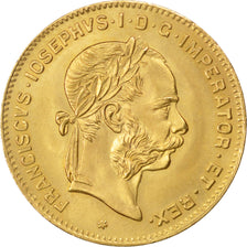 AUSTRIA, 4 Florin 10 Francs, 1892, KM #2260, AU(55-58), Gold, 3.23