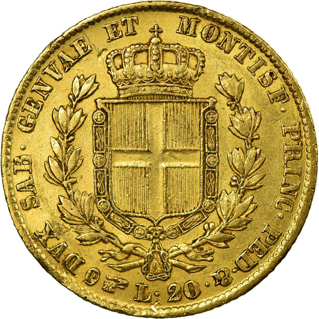 Coin, ITALIAN STATES, SARDINIA, Carlo Alberto, 20 Lire, 1847, Torino, AU(50-53)