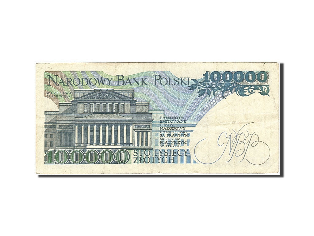 Poland, 100,000 Zlotych, 1987-1990, 1990-02-01, KM:154a, VF(20-25)