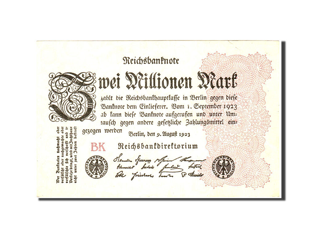 Banknote, Germany, 2 Millionen Mark, 1923, 1923-08-09, KM:104a, AU(55-58)