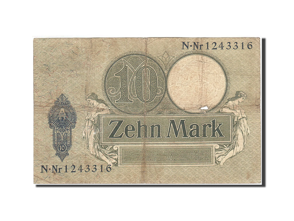 Banknote, Germany, 10 Mark, 1904-1906, 1906-10-06, KM:9b, VG(8-10)