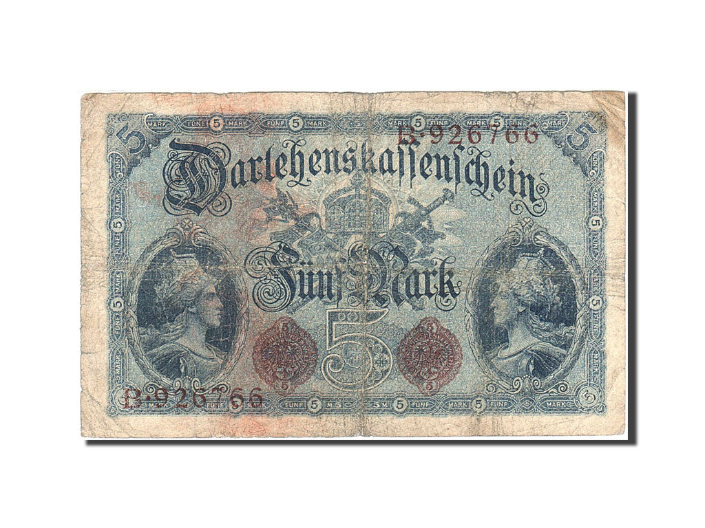 Germany, 5 Mark, 1914, KM:47a, 1914-08-05, VG(8-10)
