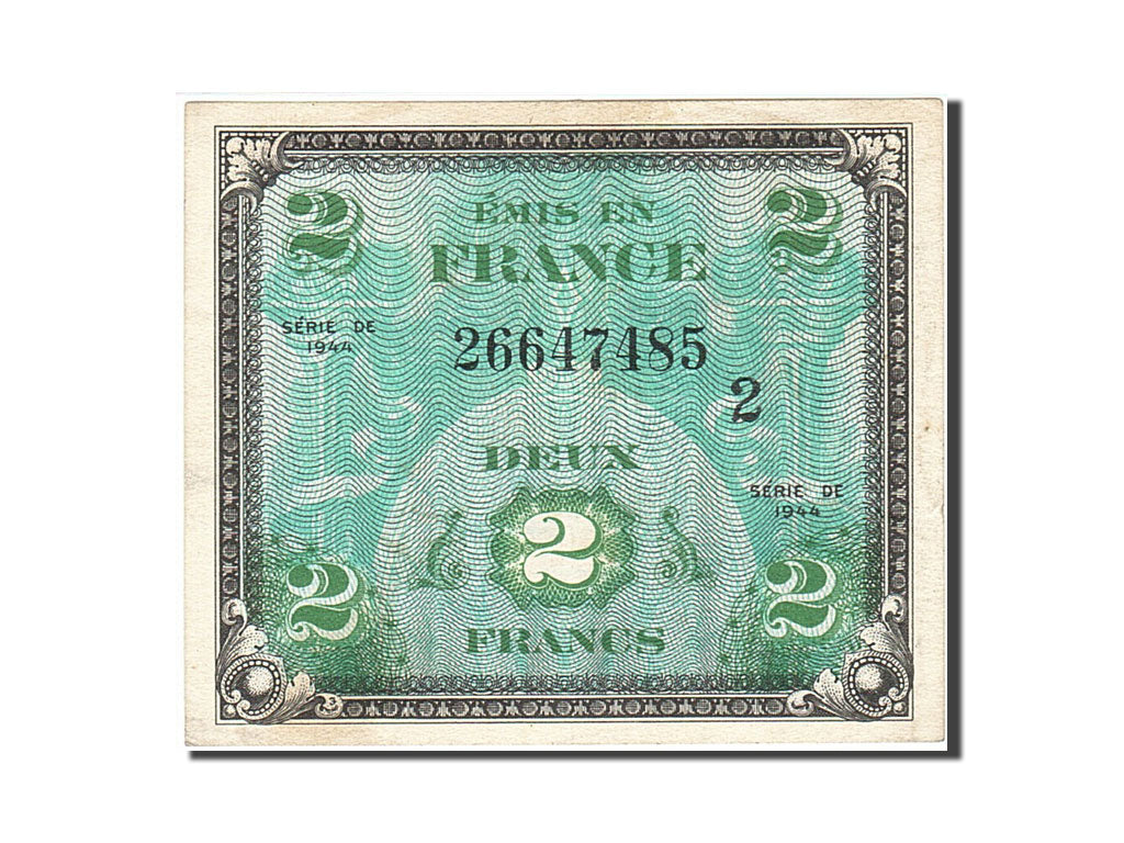 Banknote, France, 2 Francs, 1944, 1944, AU(55-58), KM:114a
