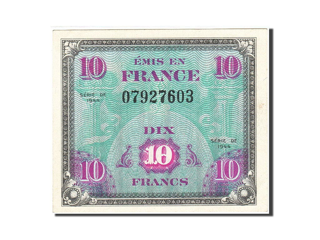 Banknote, France, 10 Francs, 1944, 1944, AU(55-58), KM:116a