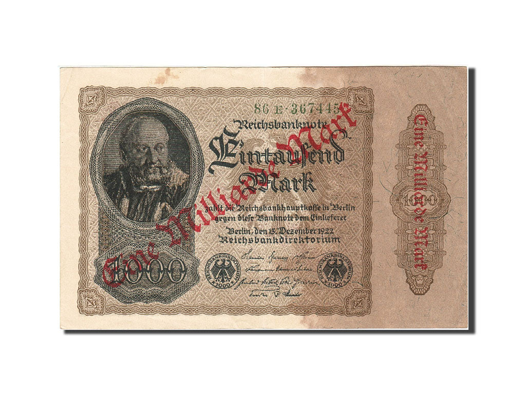 Banknote, Germany, 1 Milliarde Mark on 1000 Mark, 1923, 1922-12-15, KM:113a